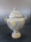 Scalloped/Twist Motif Urn Design Vase w/ Top, Ram Head Handles