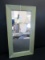 Wall Mounted Mirror w/ Green Wood Frame