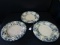 3 Ceramic Décor Plates Cream Floral Pattern