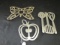 3 Metal Plate Holders, Apple, Butterfly, Spatula Designs