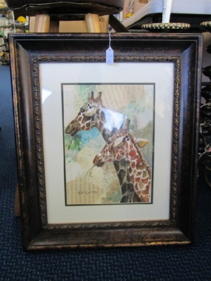 Giraffes Lithograph Artist Signed Phyllis Knight Limited 210/250 Edition