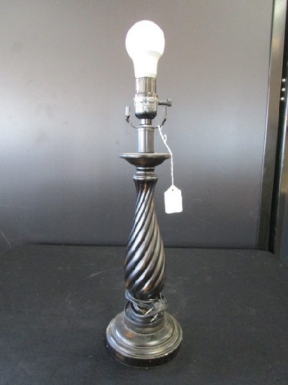 Twist Column Design Lamp Antique Patina