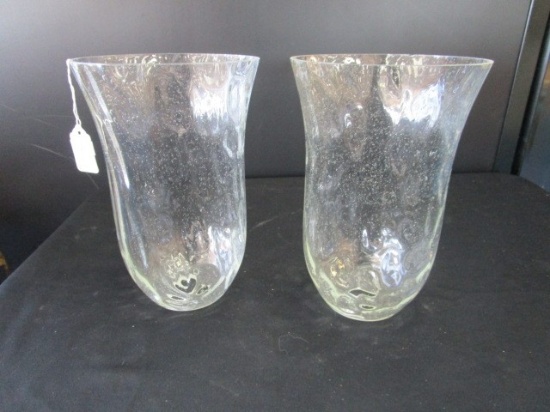 Pair - Bubble Glass/Rough Glass Shades