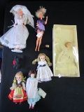 Misc. Doll Lot - Barbie in Wedding Dress, Barbie in Purple Dress, 2 Miniature Dolls
