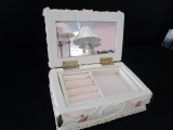 Ceramic Pink Bows/Dove Design Jewelry Box