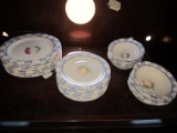 Pfaltzgraff Lot - Fruit Motif, Blue Pattern Trim