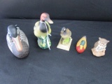 Lot - Ceramic Ducks, 1 Goose, 1 Owl, Napcoware, Dabs, Etc.