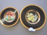 Chokin Art of Chokin Japan Gilted Trim Plates, 1 Crane Motif 7 3/4