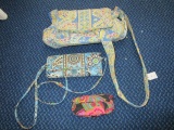 Lot - Vera Bradly Purse, Coin Purse, Bag Paisley Pattern