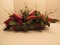 Plaster Rectangle Planter Weathered Patina w/ Silk Pears/Berry Arrangement