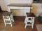 3 Piece Kitchen Island w/ Drawer Towel Bar & 2 Stools That Store Inside To Free Up Space