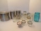 Lot - 3 Oggi 18/8 Stainless Steel Wire Lock Lid Canister & Misc. Canning Jars