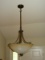 Classic Design Inverted Pendant Ceiling Mount Light Fixture w/ Marbleized Glass Shade