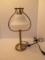 Brushed Brass Finish Accent Lamp w/ Frosted Glass Shade