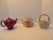 Lot - 3 Teapots Hall McCormick Tea Burgundy Teapot