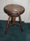 Early Walnut Stool w/ Ring Turned Legs & Adjustable Seat Height