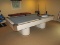 Awesome Mid-Century Pool Table White w/ Stainless Trim, Blue Grey Felt Top