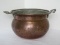 Copper Hammered Finish Pot w/ Double Brass Handles