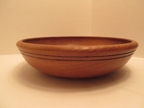 Sassafras Round Wooden Bowl Artist Signed Joe Wells