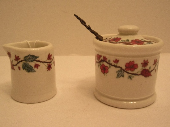 Pair - Semi-Porcelain Warwick 1948 Restaurantware Flowering Vine Pattern