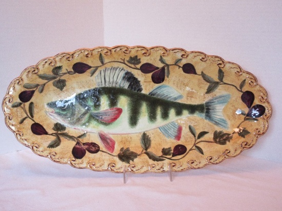 Raymond Waites Pompeii Ceramic Large Relief Design Fish Serving Platter
