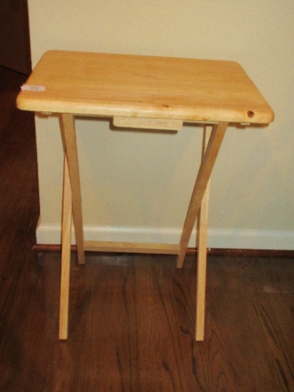 Oak Folding T.V. Tray Natural Finish