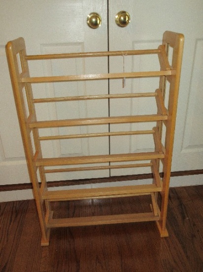Oak CD/DVD/VHS Cassette 5 Shelves Rack Stand