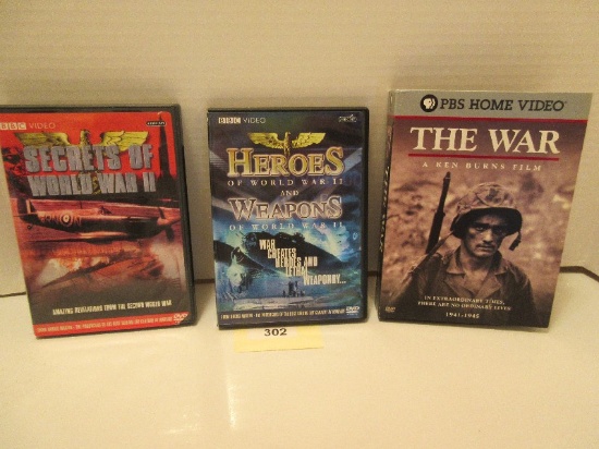 Lot - DVD's Secret of World War II, The War 6 Disc Set PBS Home Video 1941-1945