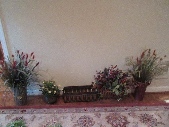 5 Tin Planters/Flower Pail w/ Butterfly & Flower Punch Design, Rectangle Planter
