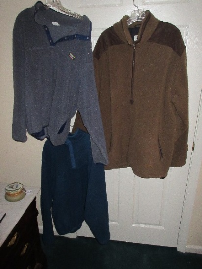 Lot - L.L. Bean Men's Tall XL Large Pullover w/ Zipper, Blue Pullover w/ Buttons Size XL Large