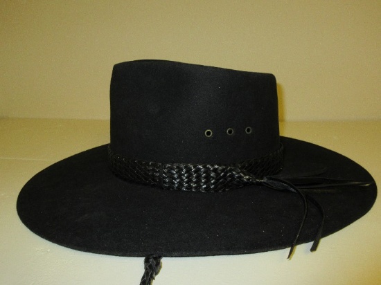 Akubra Imperial Quality Pure Fur Felt Black Colly Style Western Cowboy Hat