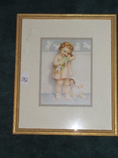 Precious Bessie Pease Gutmann Print Titled "Love Is Blind"