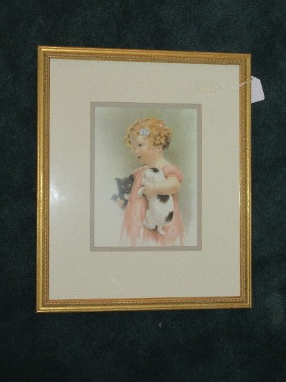 Sweet Bessie Pease Gutmann Print Titled "Friendly Enemies"