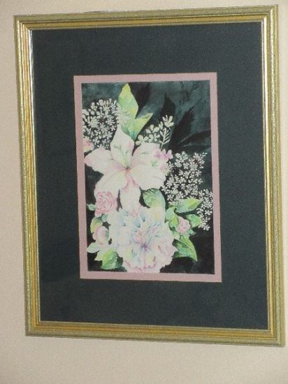 Titled "Softly Spoken" Original Water Color Depicts Floral Bouquet