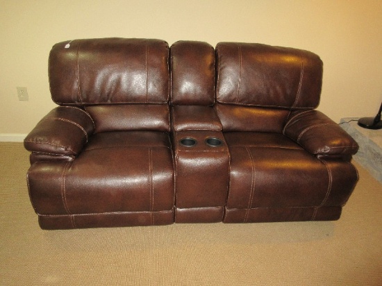 Novo Home North America Home Theater 2 Seat Reclining Brown Seating Unit