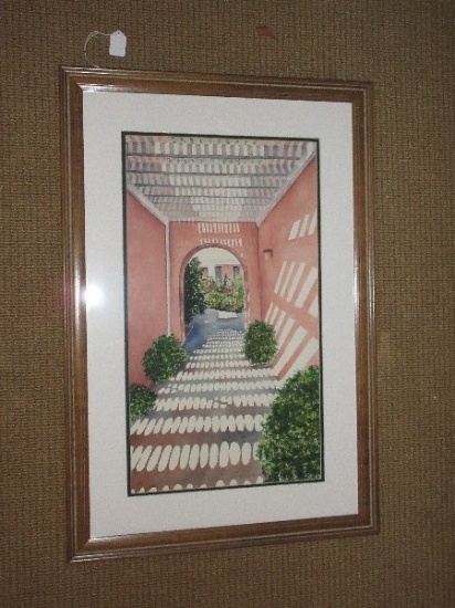 Titled "Hotel Peace & Plenty at Exuma" Original Water Color