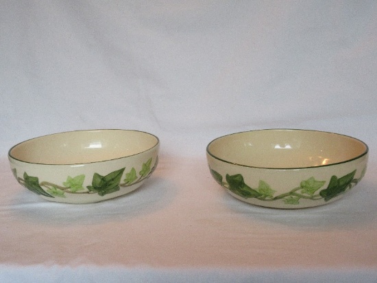 2 Franciscan Earthenware Ivy American Pattern Round Vegetable 8 1/8" Bowls