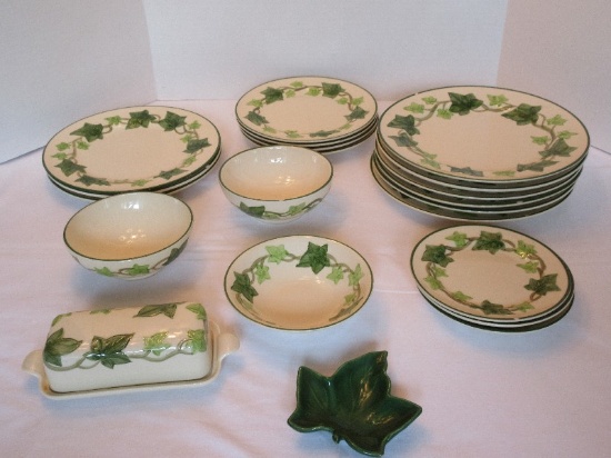 20 Pieces - Franciscan Earthenware Ivy American Pattern Dinnerware Various Size Plates