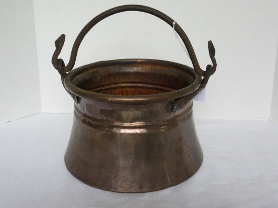 Copper Pot w/ Wrought Iron Handle Band Design