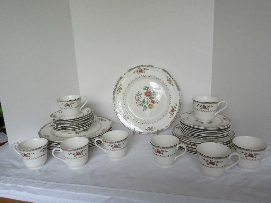 40 Pieces - Royal Doulton Fine China Kingswood Pattern Red, Blue, Yellow Flowers