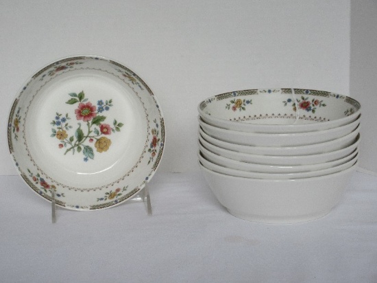 8 Pieces - Royal Doulton Fine China Kingswood Pattern Red, Blue, Yellow Flowers