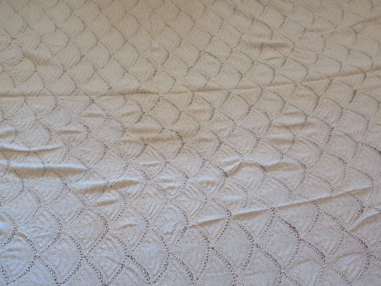 Crocheted Fan Design Coverlet