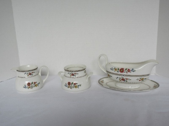 4 Pieces - Royal Doulton Fine China Kingswood Pattern Red, Blue, Yellow Flowers