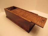 Gorgeous Tiger Oak Finish Rectangle Keepsake Box w/ Sliding Beveled Lid