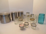 Lot - 3 Oggi 18/8 Stainless Steel Wire Lock Lid Canister & Misc. Canning Jars