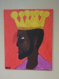 Portrait African King w/ Beard Original Acrylic on Canvas