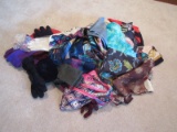 Lot - Ladies Scarfs, Pair Evening Long Gloves, Ear Muffs, Adrienne Vittadin & Others