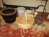 Lot - Misc. Baskets Planter, Lined Basket, Twig Design, Etc.