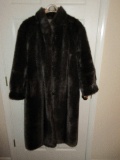 Ladies Faux Fur Reversible Coat w/ 3 Quarter Length Sleeves