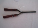 Antique Victorian Curling Iron w/ Wooden Handles